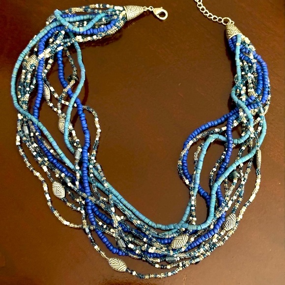 Multi-strand Crystal and Bead Necklace - Picture 3 of 4